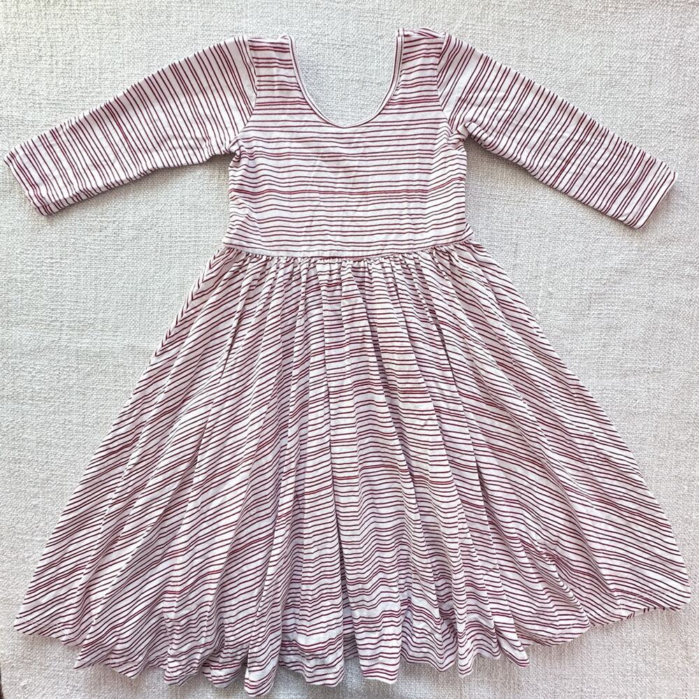 Alice + Ames Red & White Striped 3/4 Sleeve Ballet Twirl Dress GUC 7